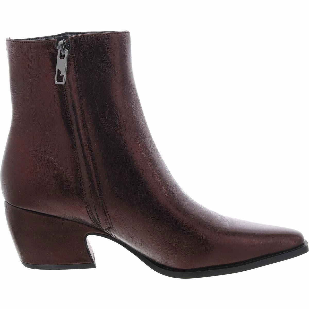 Vivian Womens Leather Zipper Ankle Boots