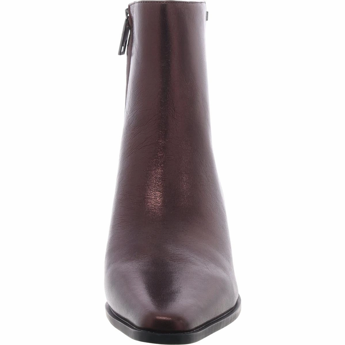 Vivian Womens Leather Zipper Ankle Boots