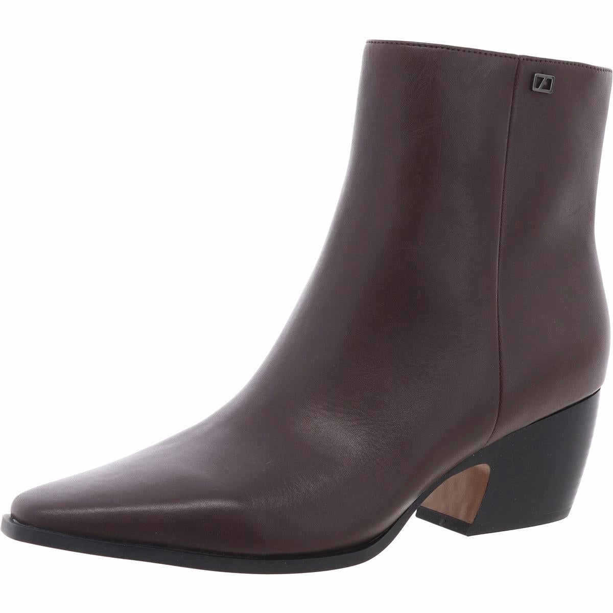 Vivian Womens Leather Zipper Ankle Boots