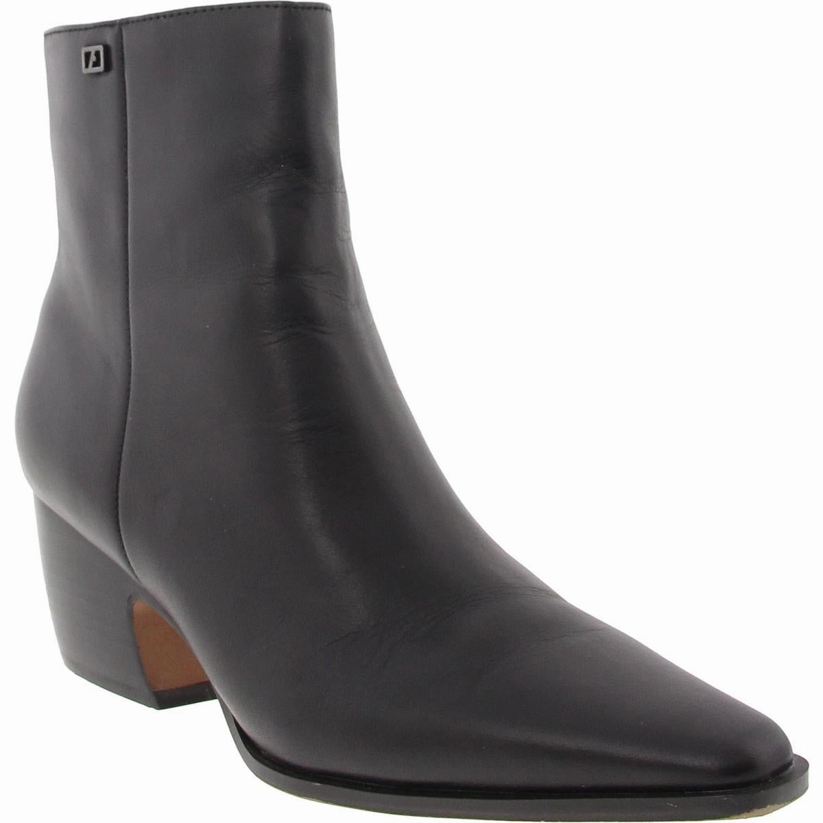 Vivian Womens Leather Zipper Ankle Boots