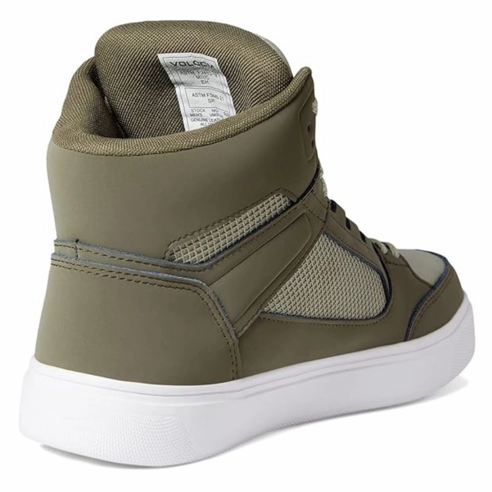 Volcom Evolve Men 11 Olive Gray Suede High-Top EH Comp Toe Workwear Shoes KHD254