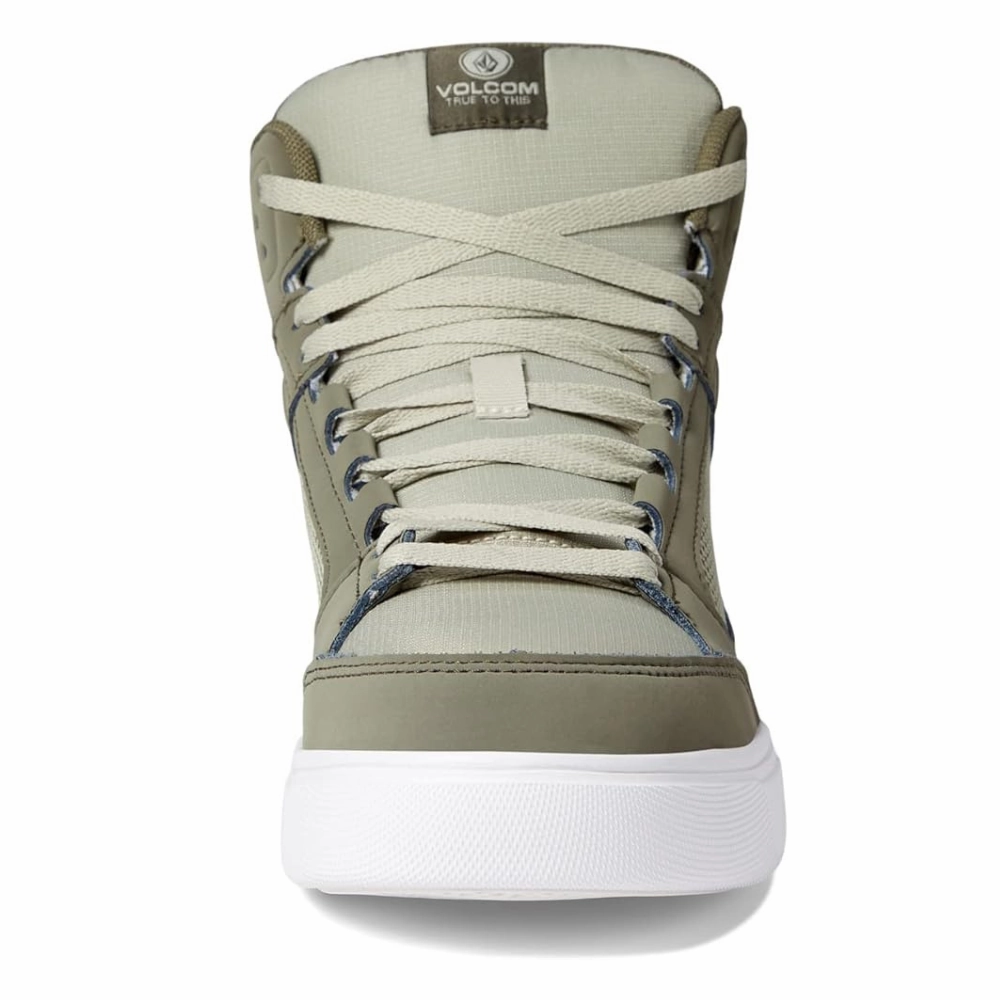 Volcom Evolve Men 11 Olive Gray Suede High-Top EH Comp Toe Workwear Shoes KHD254