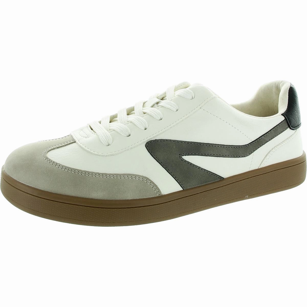 Voyage Womens Lace-Up Faux Leather Skate Shoes