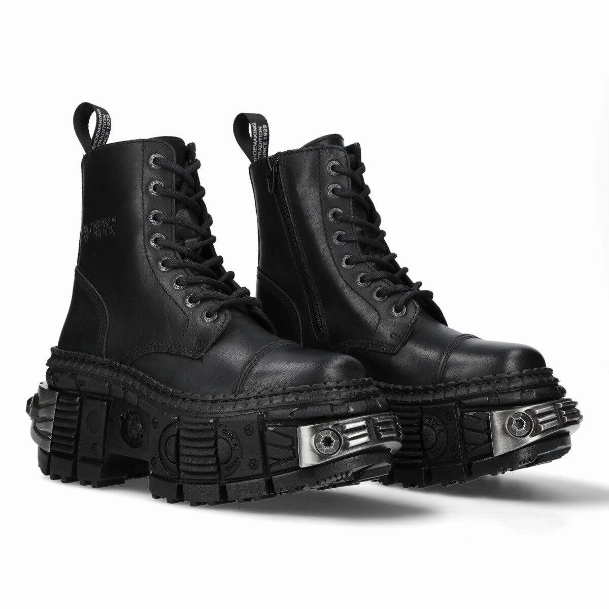 WALL083C-S4 Boots Leather Platform Gothic