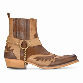 Western Cowboy Real Leather Pointed Boots Sale on Mens Chukka Footwear