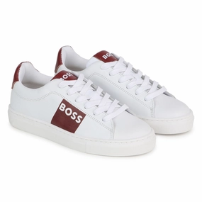 White Logo Sneakers Discount Boys Footwear online