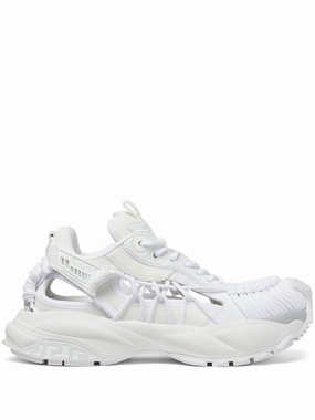 White Panelled Sneakers With Cut-Out Womens Athletic Footwear online shop