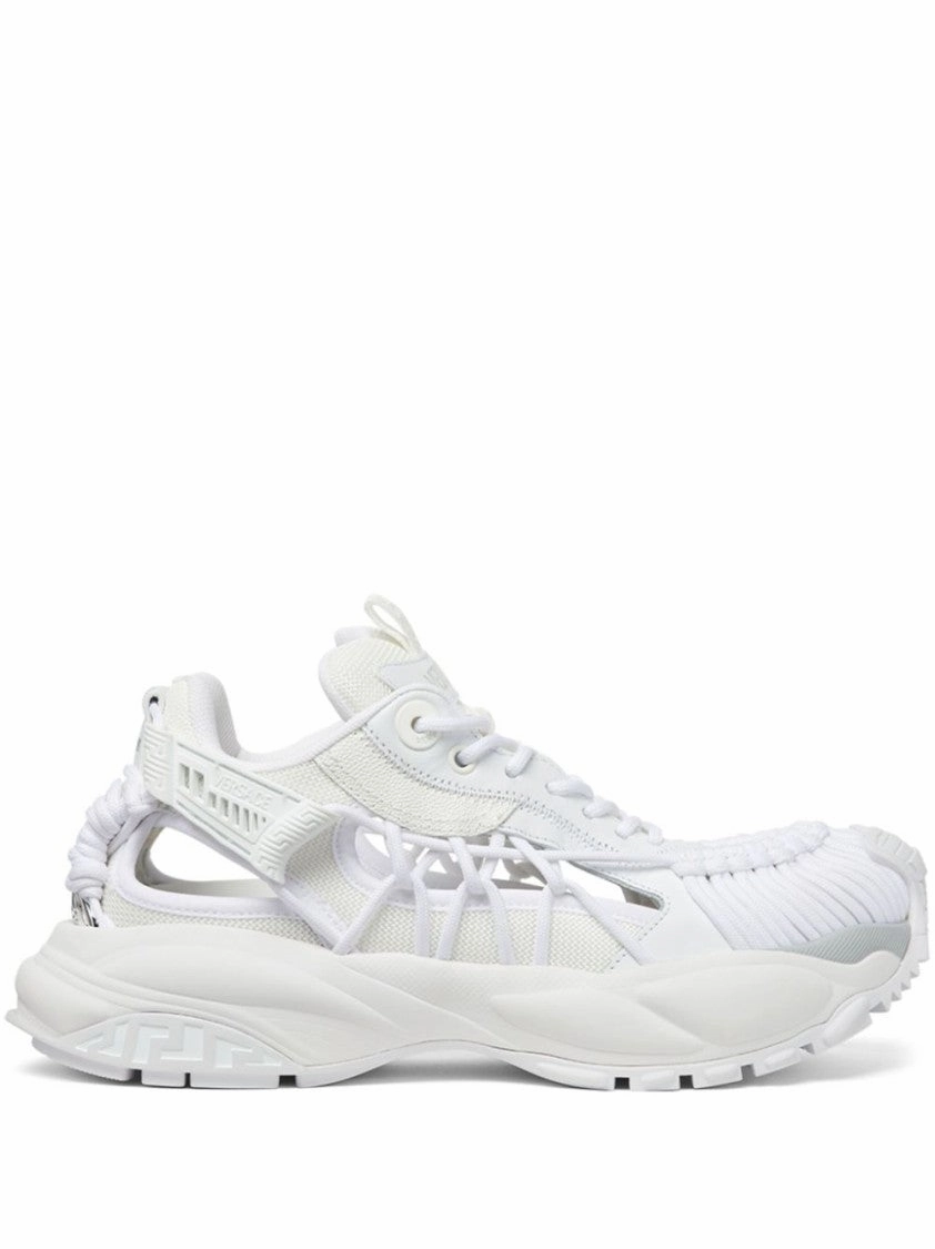 White Panelled Sneakers With Cut-Out Womens Athletic Footwear online shop