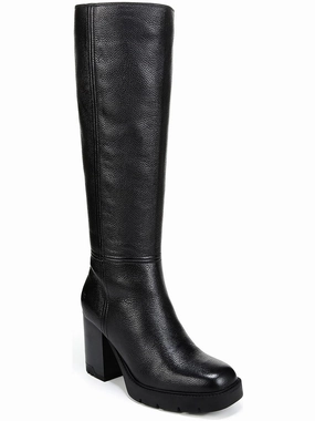 Willow  Womens Faux Leather Block Heel Mid-Calf Boots Affordable Womens Boots online