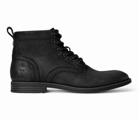 Windsorsmith Black Leather Casual Desert Boots - Sebastien Mens Chukka Boots outlet deals