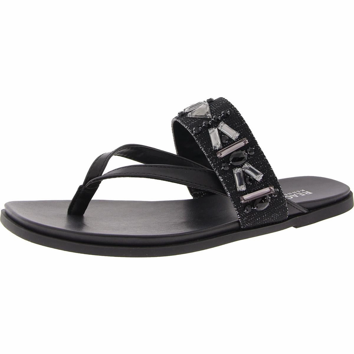Winni Womens Metallic Embellished Thong Sandals