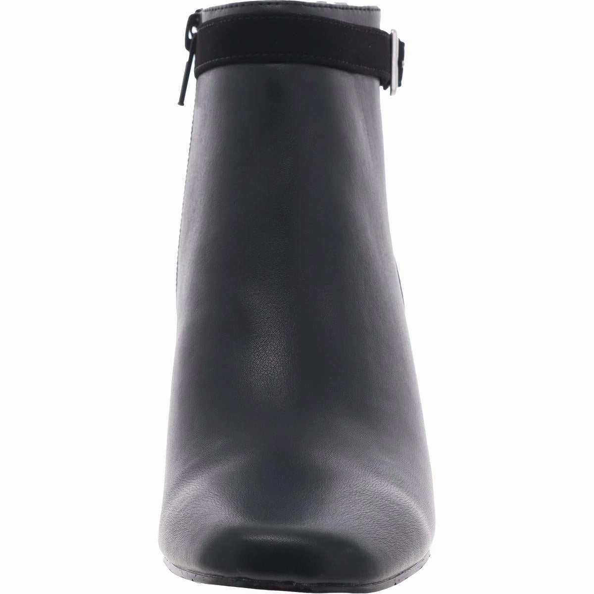 Winnipeg Womens Block Heel Faux Leather Ankle Boots
