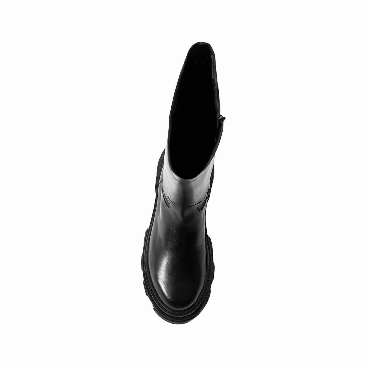 Women Blaze Leather Combat Boot In Black