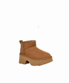 Women Classic Ultra Mini New Heights Boots In Chestnut Promo on Womens Fashionable Boots