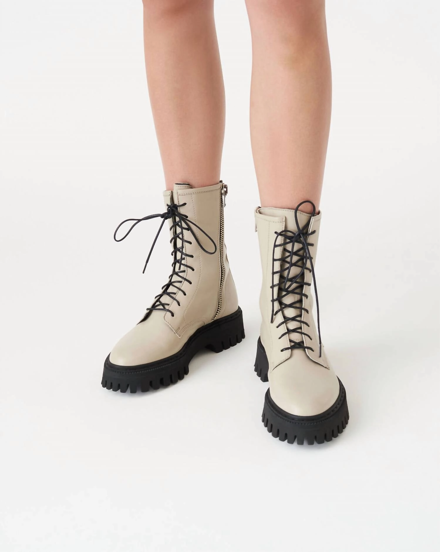 Women Kosmic Lace-Up Boots In Beige