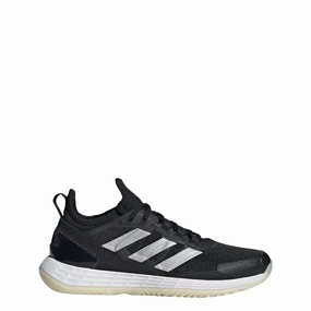 Women's Adizero Ubersonic 4.1 Tennis Shoes In Core Black/ Silver Metallic, White Cheap Athletic Shoes for Women