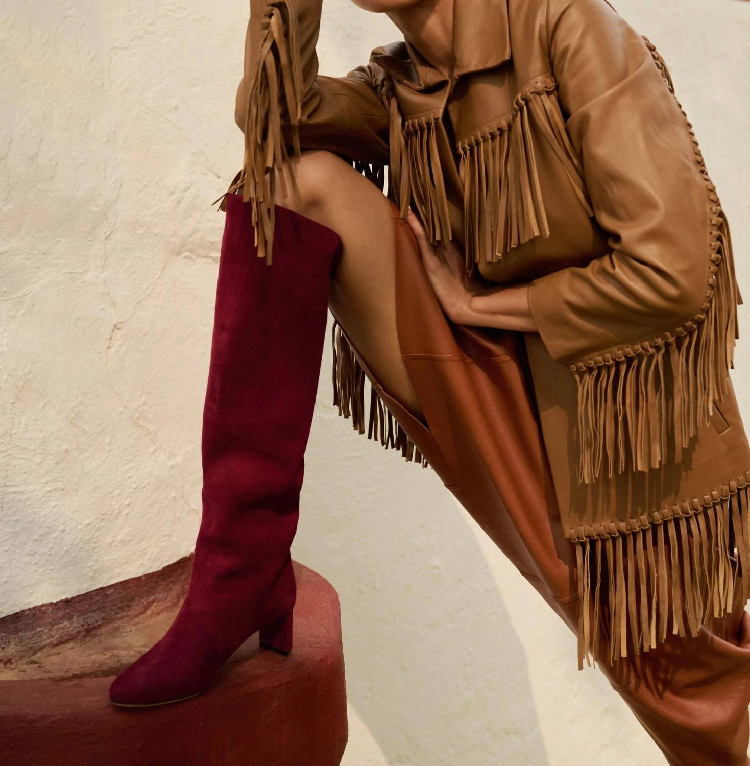 Women's Adry Mid Heel Boots In Burgundy