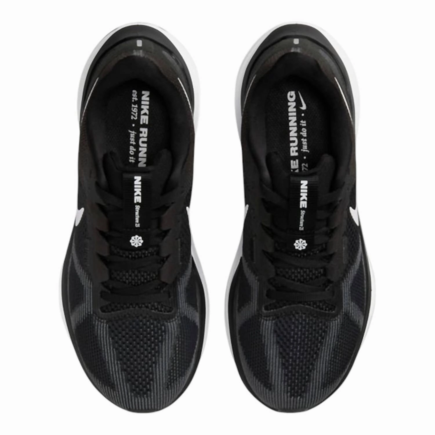 Women's Air Zoom Structure 25 Shoes In Black/dark Smoke Grey/white