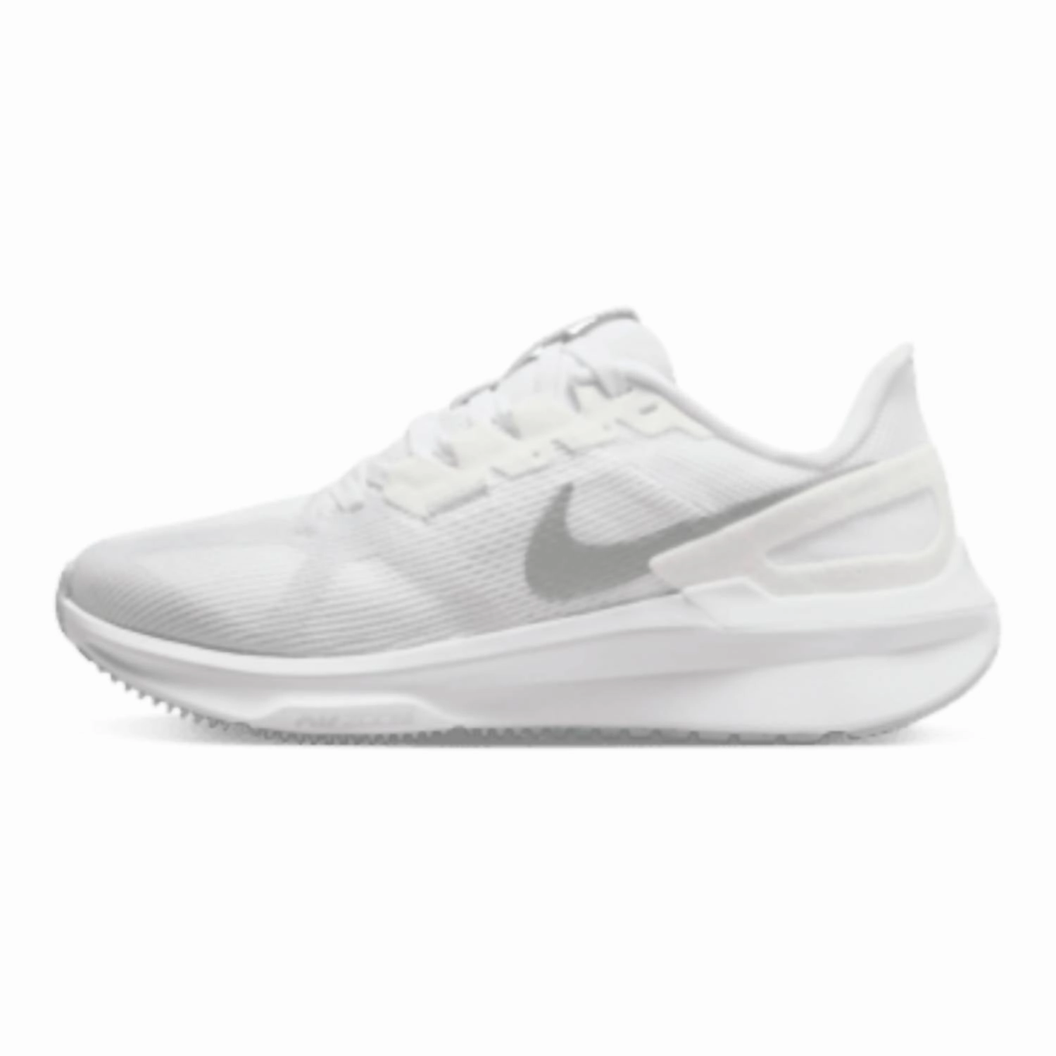 Women's Air Zoom Structure 25 Shoes In White/pure Platinum/metallic Silver