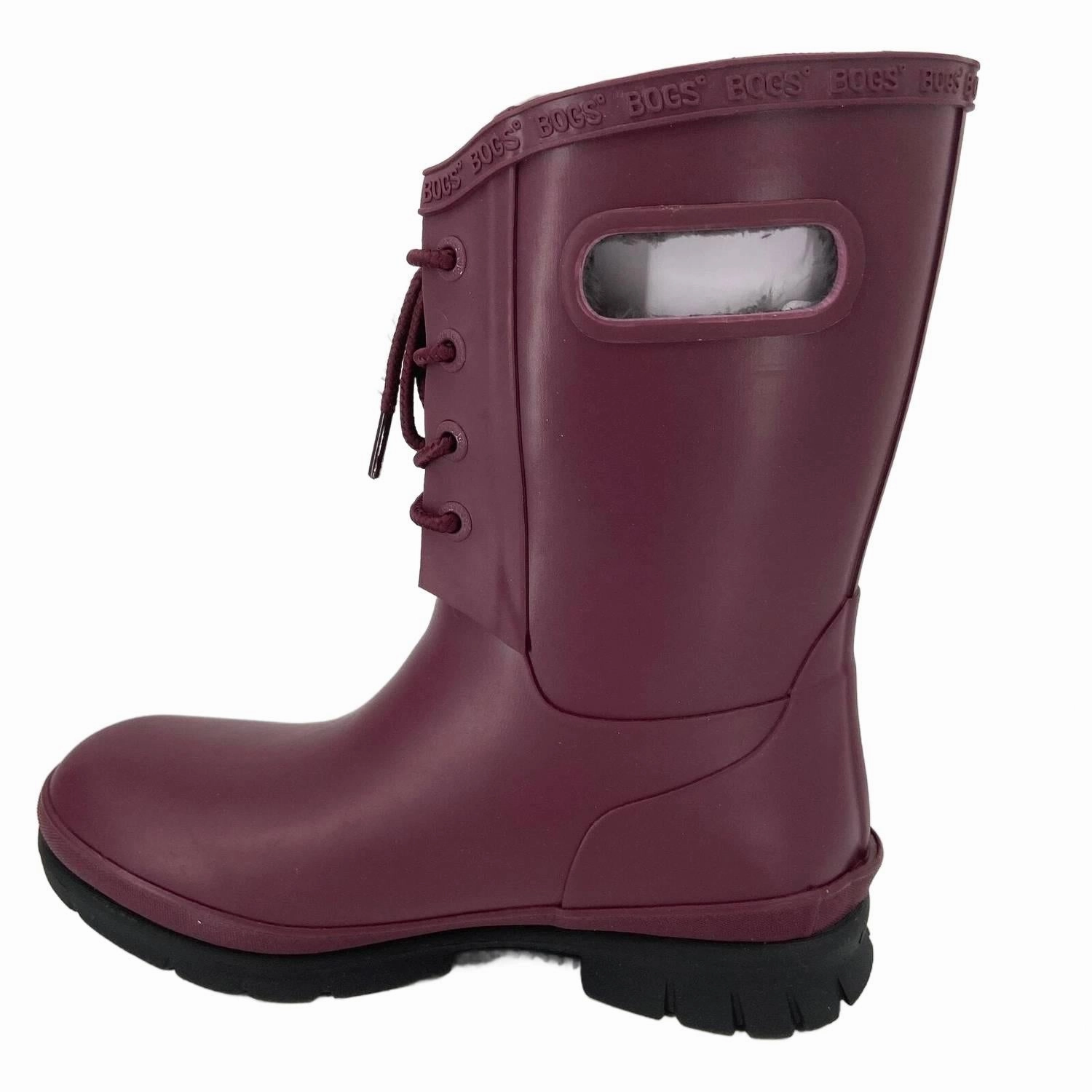 Women's Amanda Lace-Up Rain Boots In Burgundy