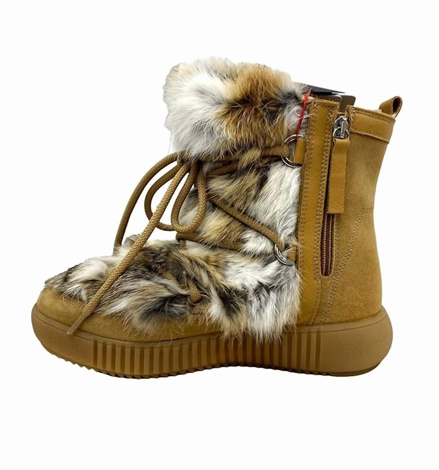 Women's Anet Zip Boot In Beige Suede/rabbit