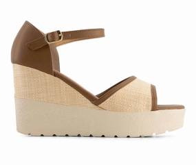 Women's Ankle Strap Sandal In Beige Stylish Womens Slides & Sandals