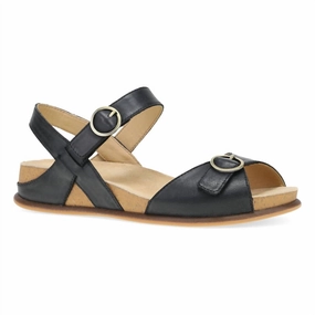 Women's Candace Sandal In Black Burnished Nappa Buy now Womens Sandals cheap