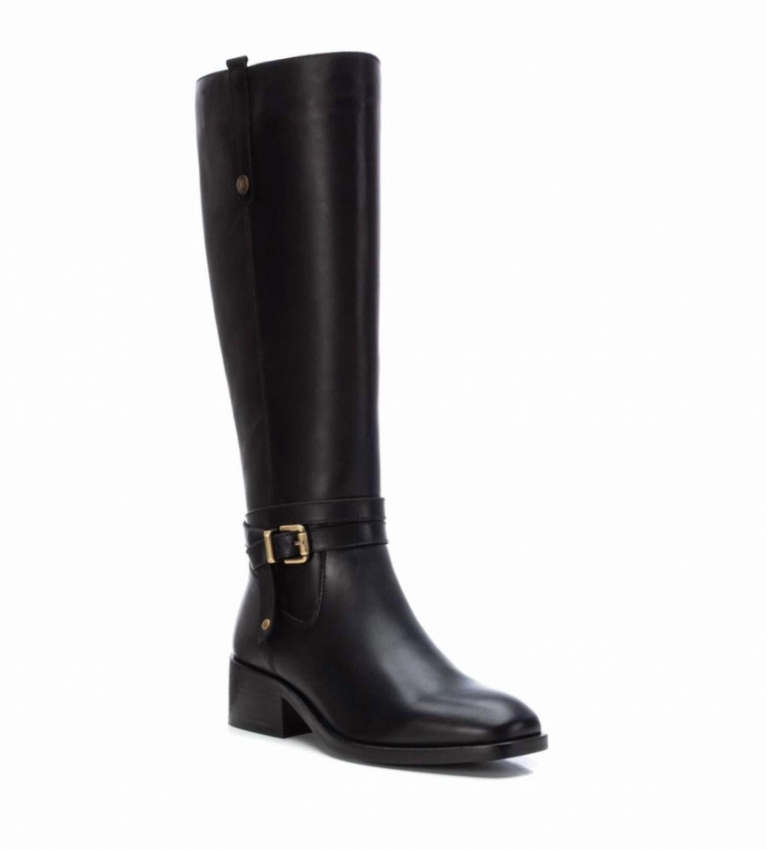 Women's Carmela Leather Dress Boots In Black Womens Boots sale online