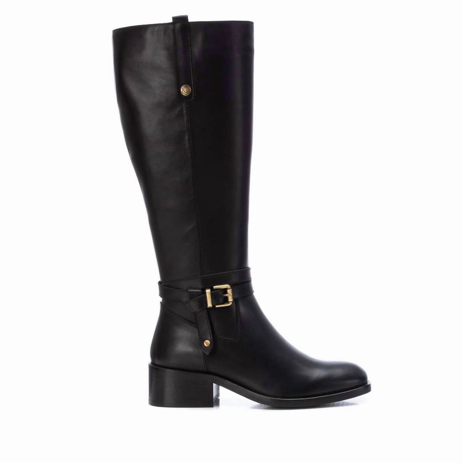 Women's Carmela Leather Dress Boots In Black