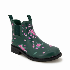 Women's Chelsea Floral Rain Boots In Green Floral Print Womens Winter & Rain Boots online