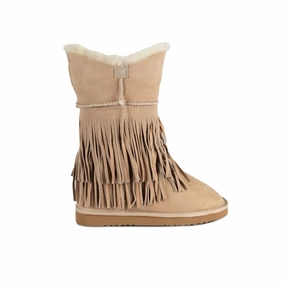 Women's Classic Fringed Sheepskin Boot In Sand Womens Winter & Rain Boots online