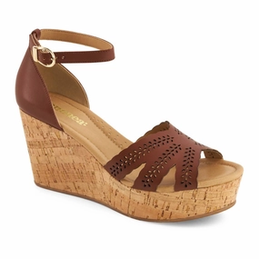 Women's Cork Wedge Espadrilles Sandal In Brown Buy Womens Sandals with promo