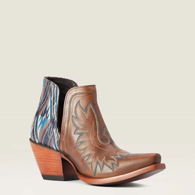 Women's Dixon Chimayo Western Boot In Fiery Tan & Navy Womens Boots sale online
