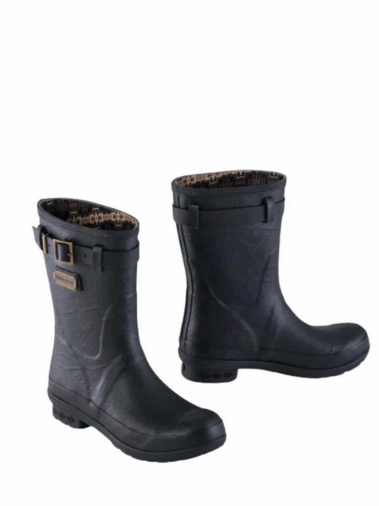 Women's Embossed Short Heritage Rain Boots In Black Womens Winter & Rain Boots online