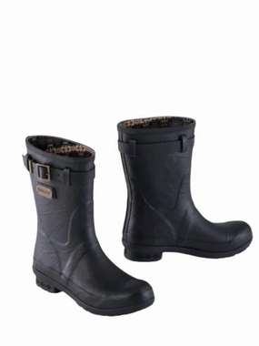 Women's Embossed Short Heritage Rain Boots In Black Womens Winter & Rain Boots online