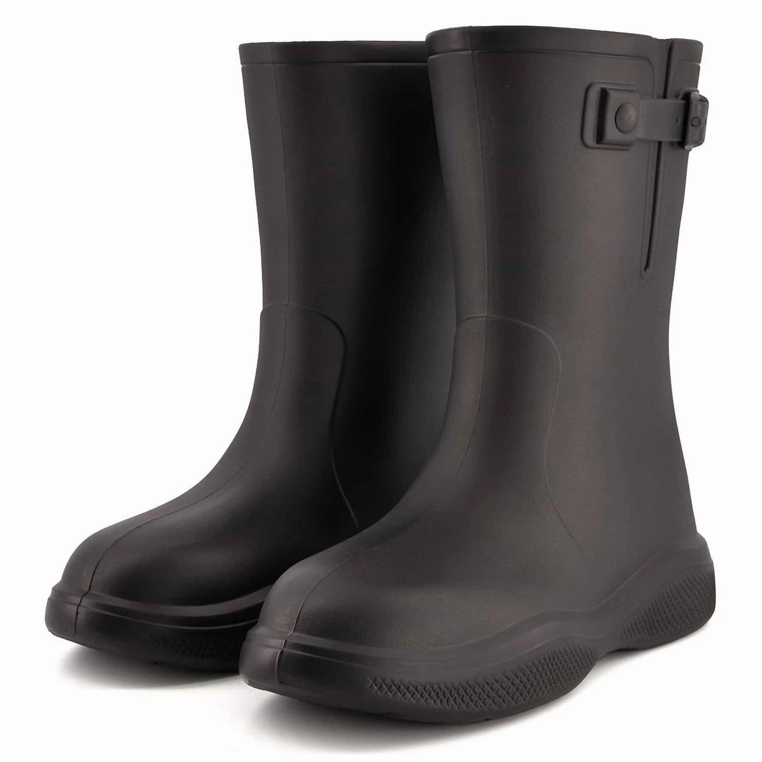 Women's Fashion Rain Boots In Black