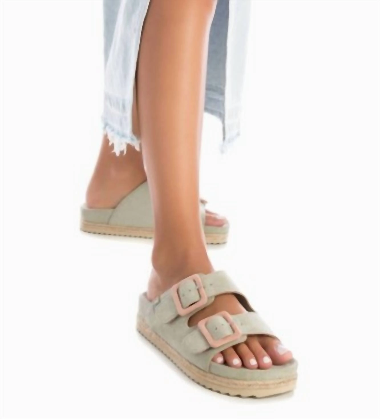 Women's Flat Sandals In Aqua