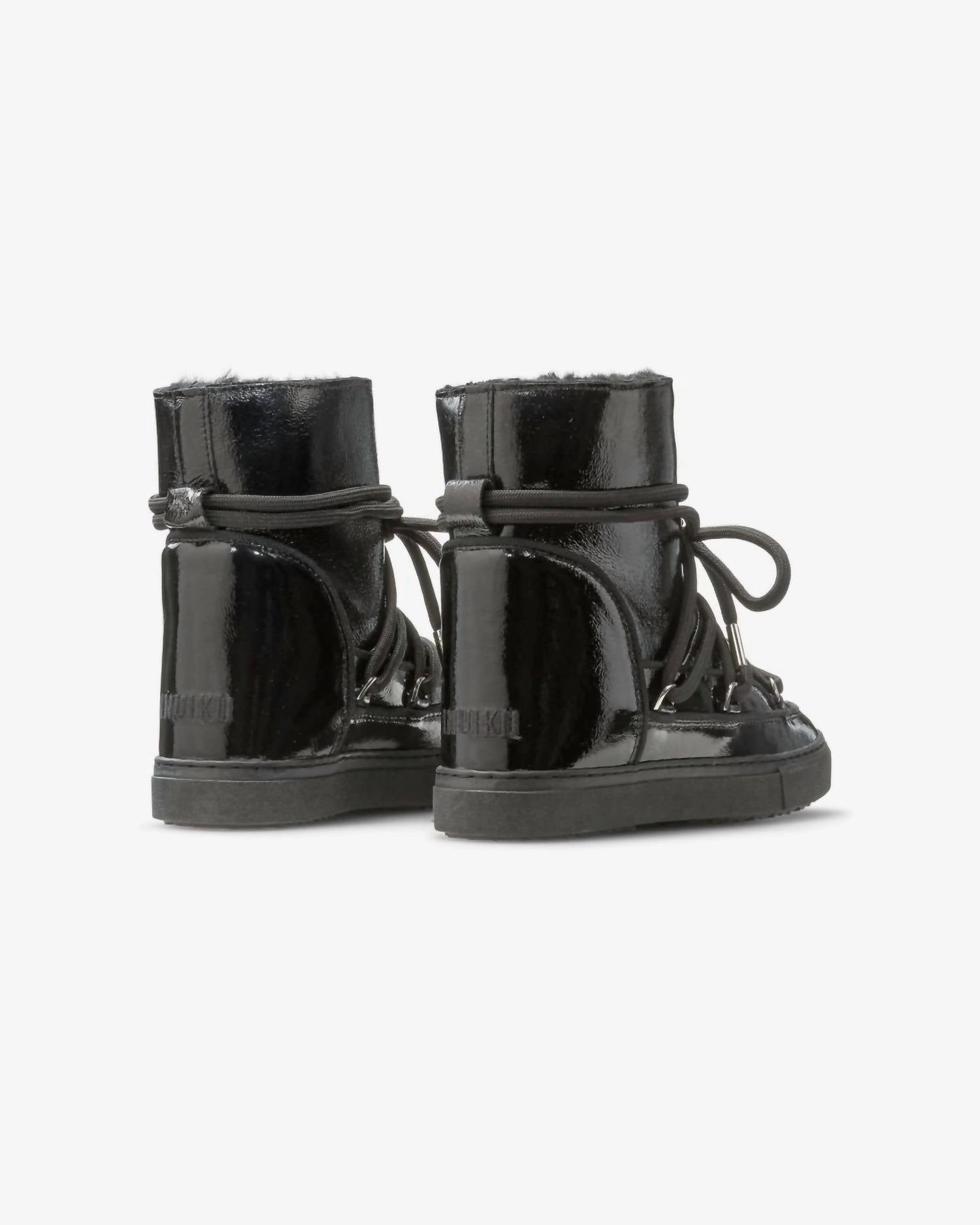 Women's Full Leather Naplack Wedge Boot In Black