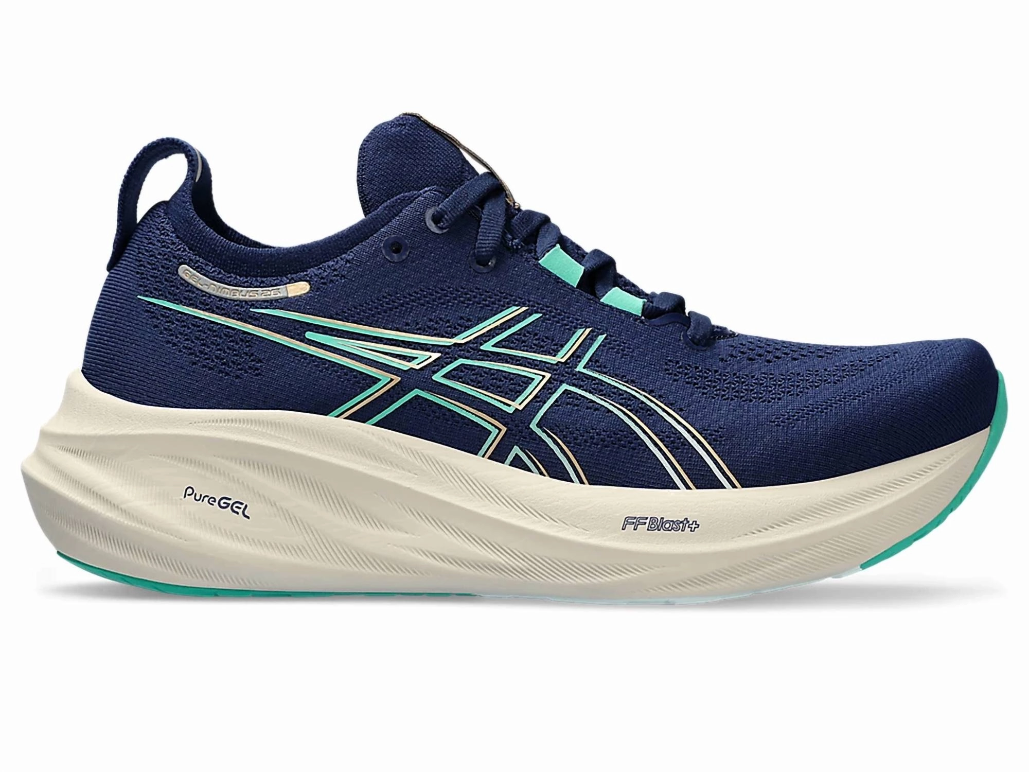 Women's Gel-Nimbus 26 Running Shoes In Blue Expanse/aurora Green