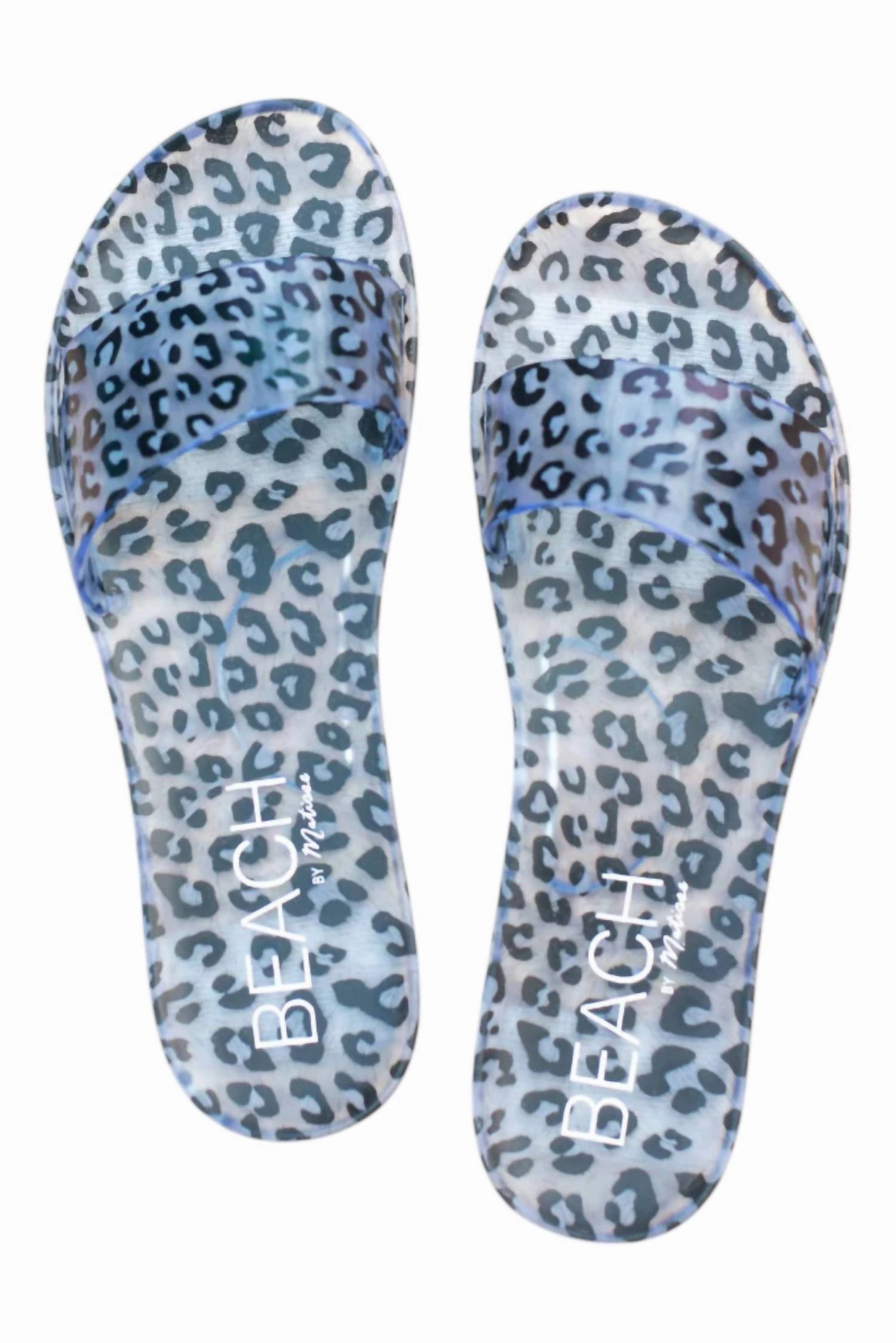 Women's Haidyn Jelly Sandals In Black Leopard Womens Slip-On Sandals clearance