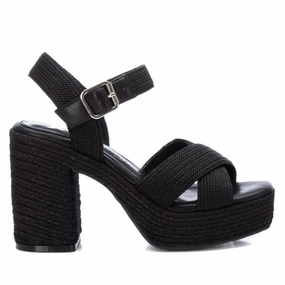 Women's Heeled Jute Platform Sandals By XTI Casual Womens Sandals on sale