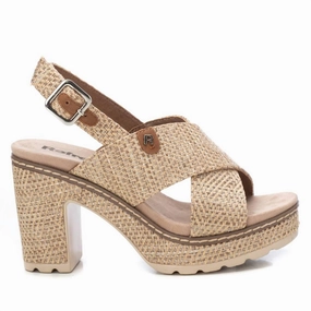 Women's Heeled Sandals In Taupe Casual Womens Sandals on sale