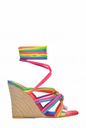 Women's Itsa Espadrille Wedge Sandal In Pink Multi Cheap Womens Slide Sandals