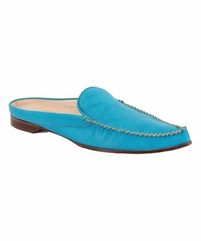 Women's Keaton Leather Sandal In Teal Leather Womens Beach Sandals special deal