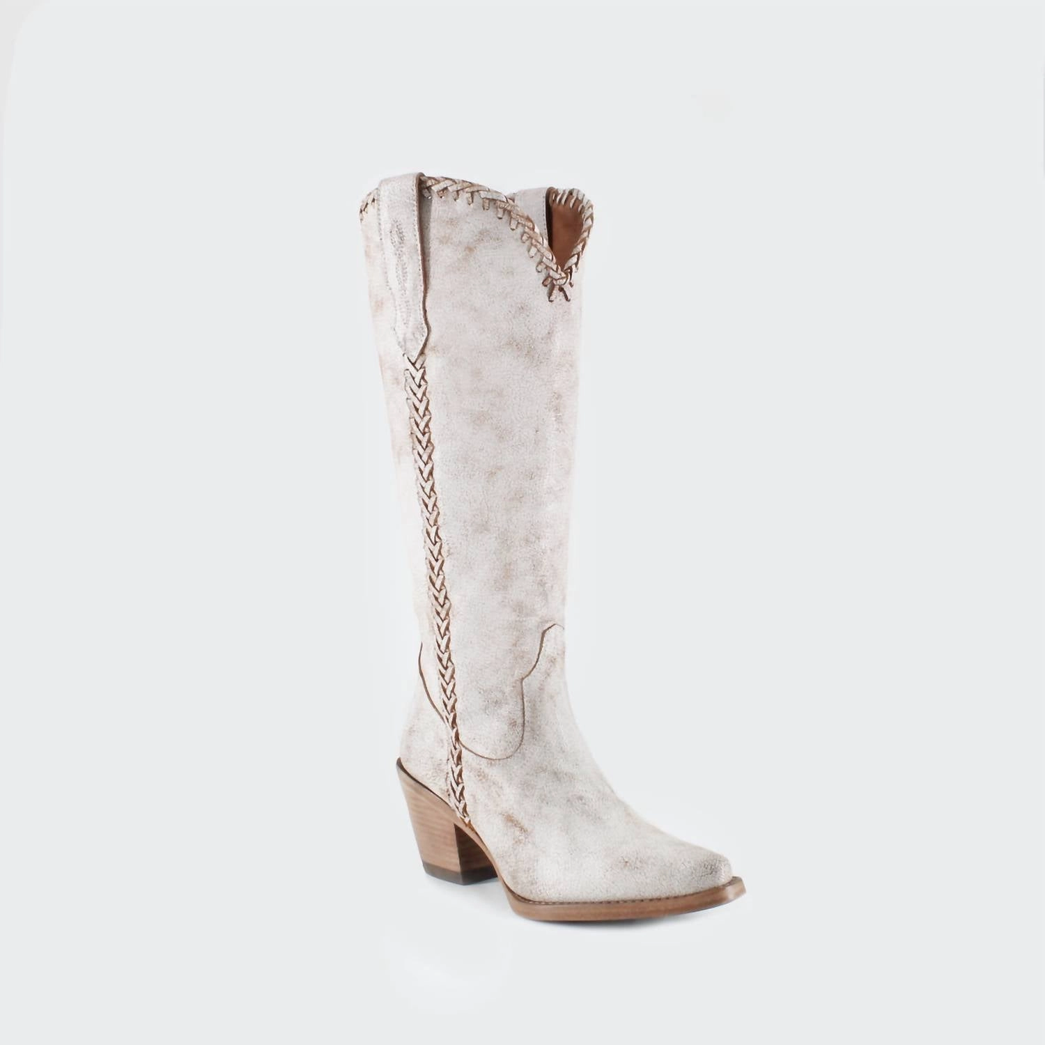 Women's Kenia Cowgirl Leather Boots In White
