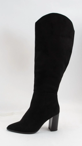 Women's Knee High Suede Boot In Black Womens Boots sale online