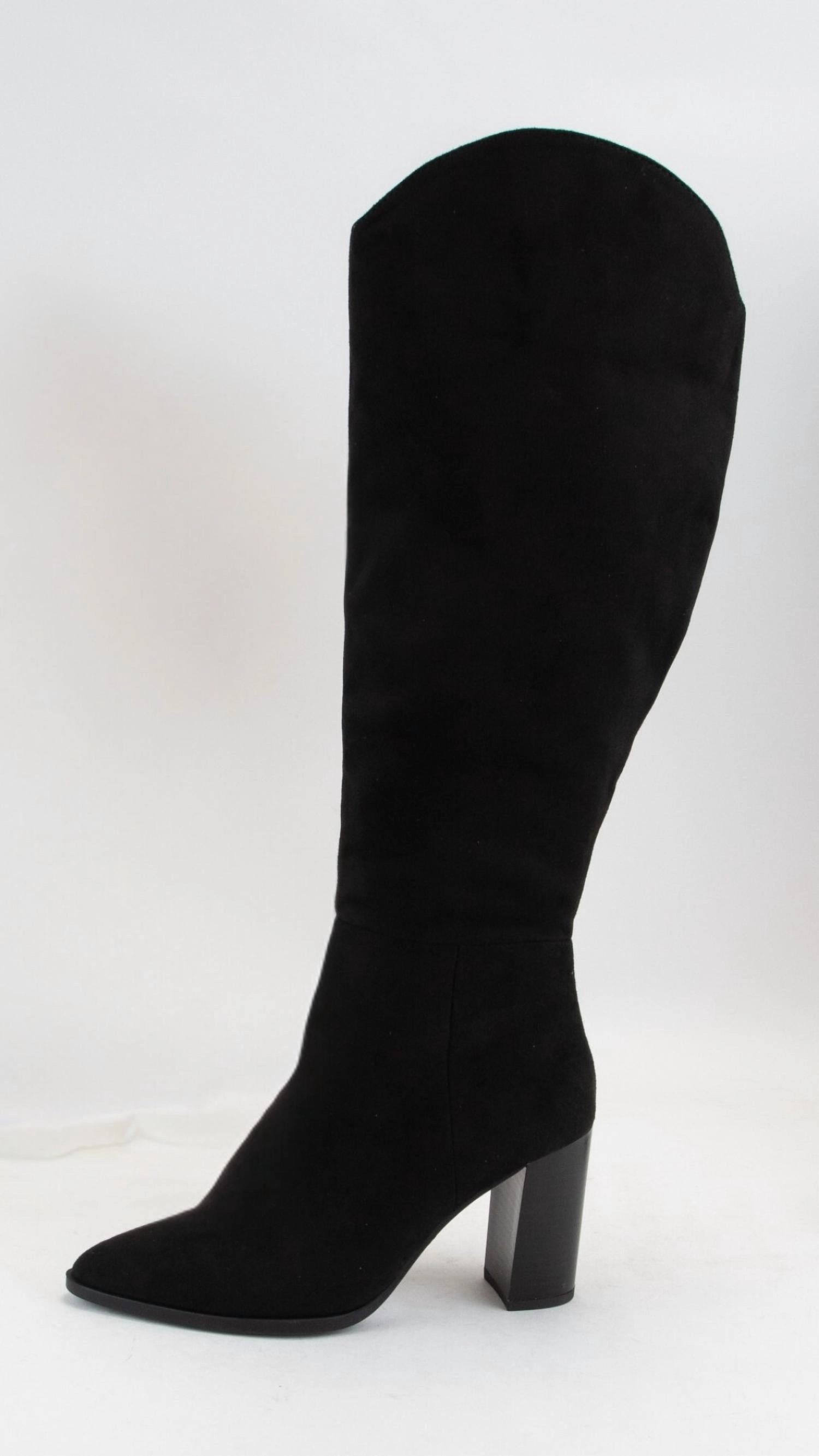 Women's Knee High Suede Boot In Black Womens Boots sale online