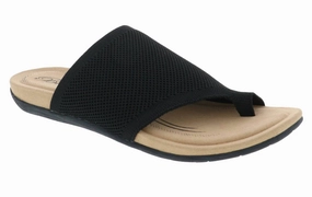 Women's Lavish Stretch Knit Sandal In Black Cheap Womens Slide Sandals