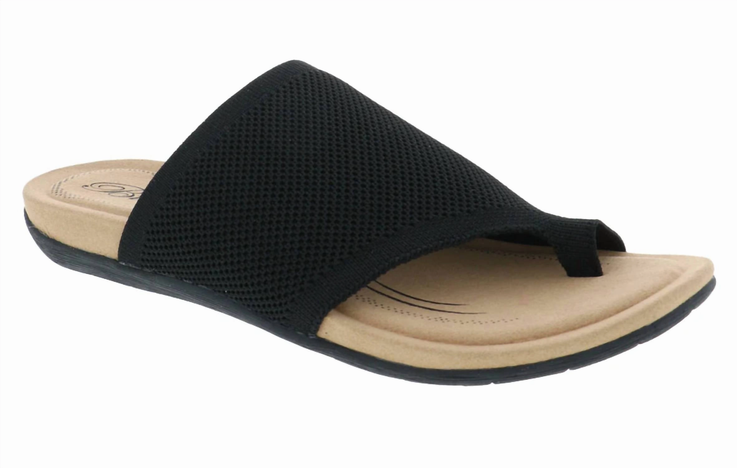 Women's Lavish Stretch Knit Sandal In Black Cheap Womens Slide Sandals