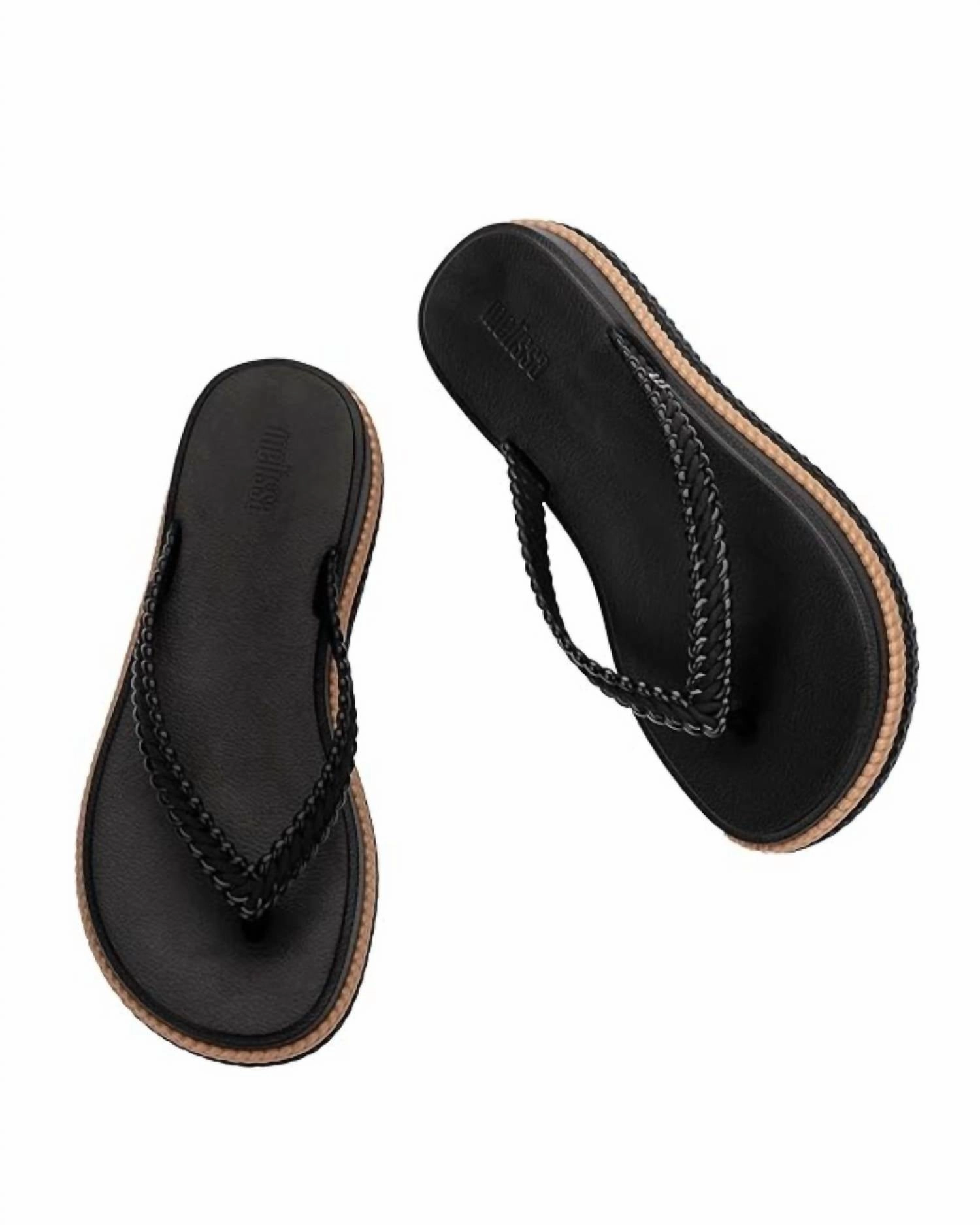 Women's Leblon Ad Flip Flop In Black/beige